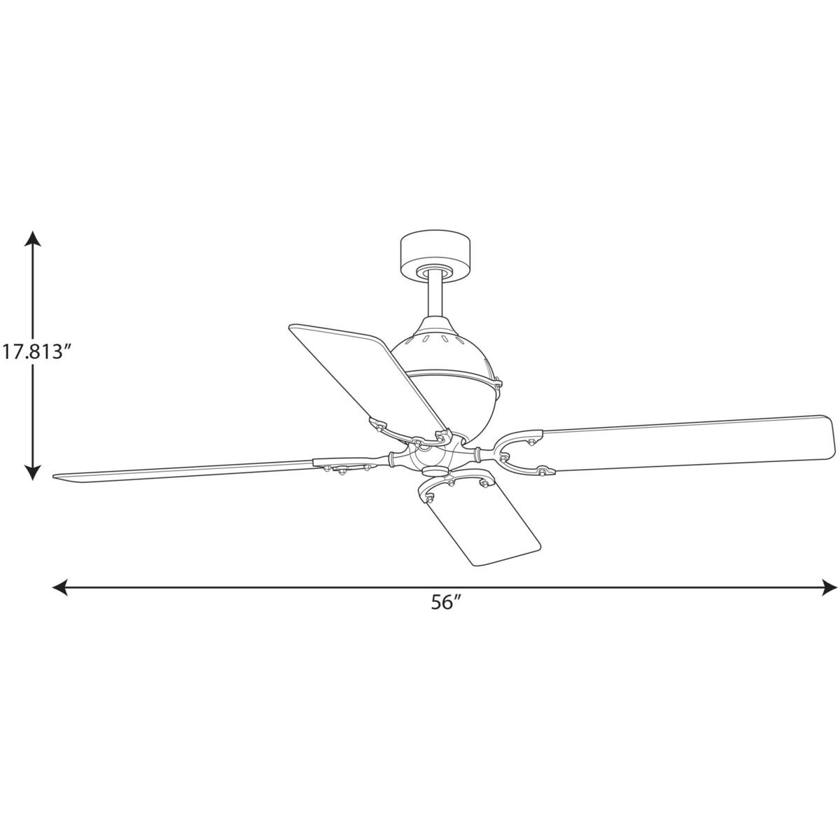 Royer 56 inch Antique Nickel with Chestnut Blades Ceiling Fan