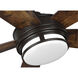 Albin 54 inch Architectural Bronze with Distressed Walnut Blades Ceiling Fan, Progress LED