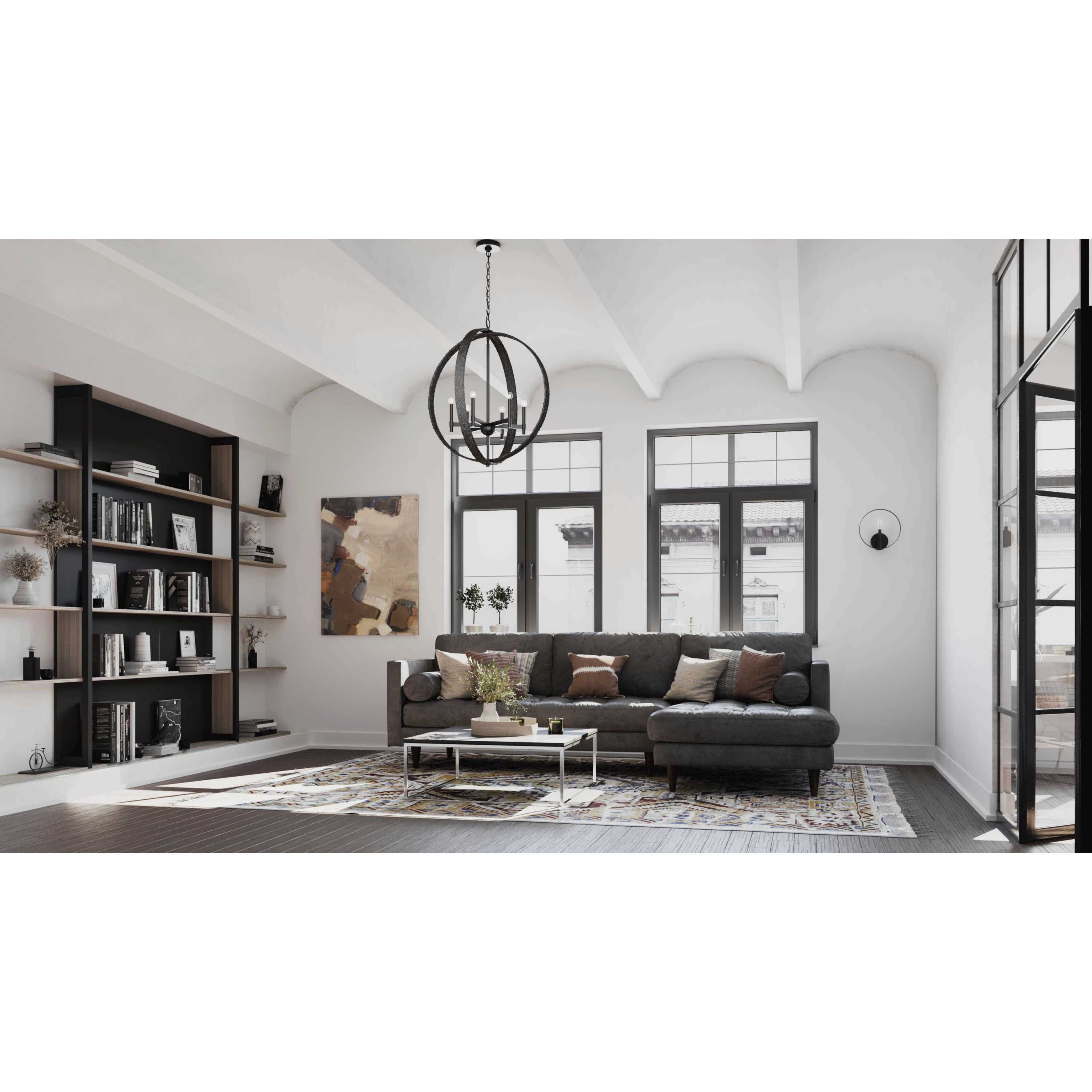 Allegheny 6 Light 32 inch Matte Black Chandelier Ceiling Light, Design Series