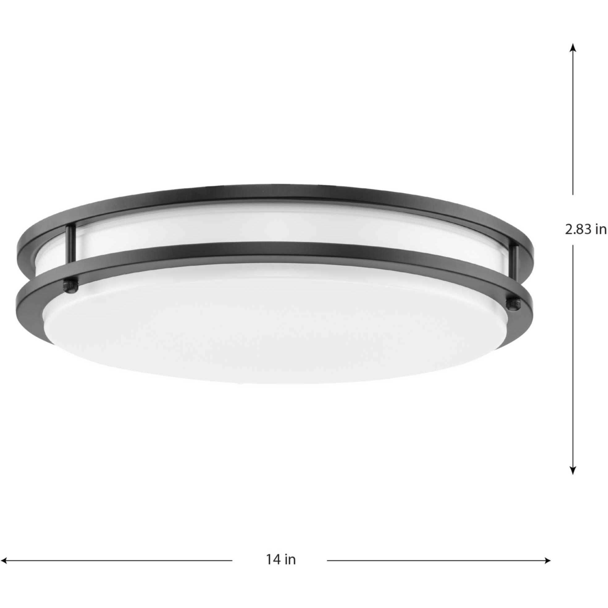 Abide LED LED 14 inch Matte Black Flush Mount Ceiling Light, Medium, Progress LED