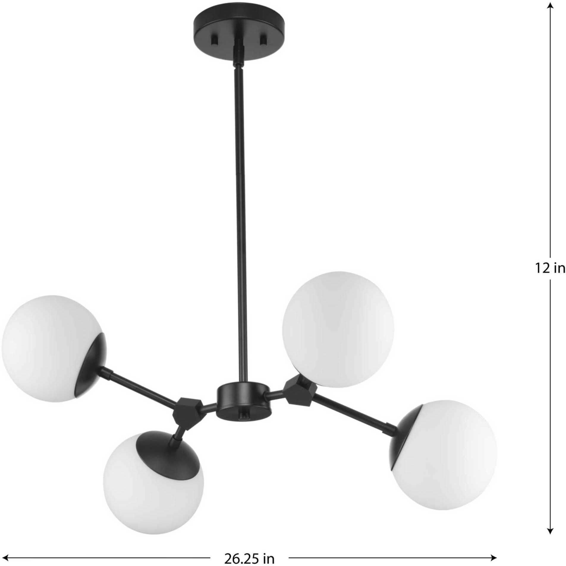 Haas 4 Light 16.5 inch Matte Black Chandelier Ceiling Light, Design Series