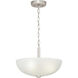 Glass Domes 3 Light 15 inch Brushed Nickel Semi-Flush Mount Convertible Ceiling Light