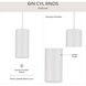 CYL RNDS 1 Light 6 inch White Outdoor Pendant