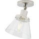 Hinton 1 Light 8 inch Polished Nickel Flush Mount Ceiling Light
