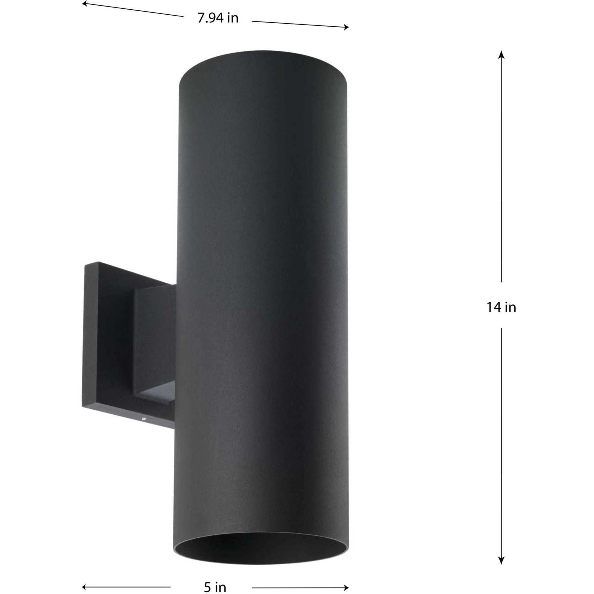 5IN CYL RNDS Up/Down Outdoor Wall Light in Black, Progress LED