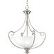Kensington 3 Light 22 inch Brushed Nickel Foyer Pendant Ceiling Light in Swirl Etched Glass