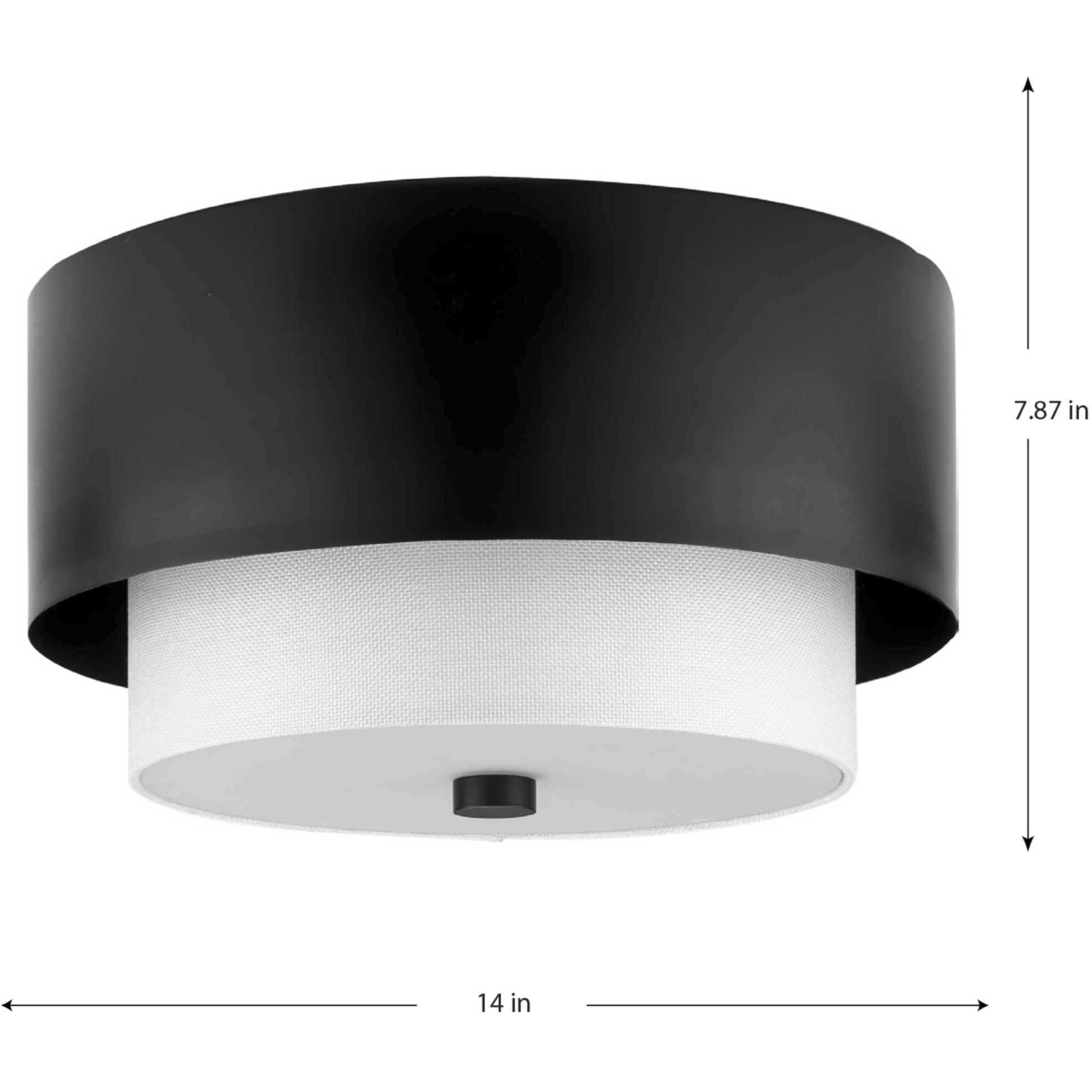 Silva 2 Light 14 inch Matte Black Flush Mount Ceiling Light, Design Series