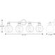 Hansford 4 Light 34 inch Polished Nickel Bath Vanity Wall Light