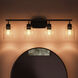 Reines 4 Light 31.75 inch Matte Black Bath Vanity Wall Light