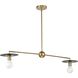 Trimble 2 Light 44 inch Brushed Bronze Linear Chandelier Ceiling Light, Design Series