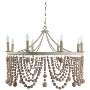 Madeleine 8 Light 36.5 inch Plaster / Beige Washed Wood Chandelier Ceiling Light