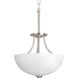 Random 2 Light 13 inch Brushed Nickel Close-to-Ceiling Ceiling Light in Alabaster Glass