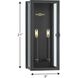 Stature 2 Light 21 inch Textured Black Outdoor Wall Lantern