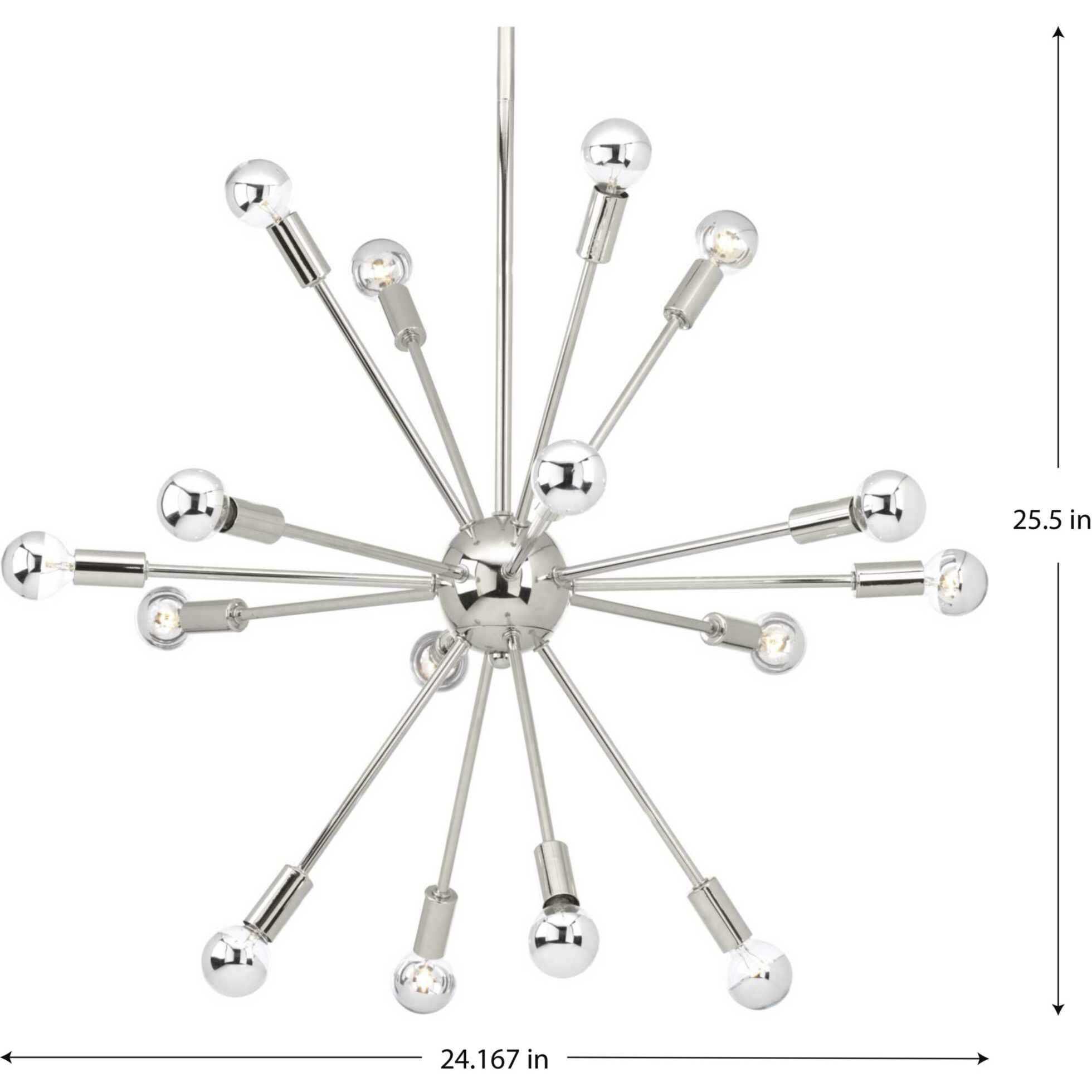 Ion 16 Light 24.17 inch Polished Nickel Chandelier Ceiling Light, Design Series
