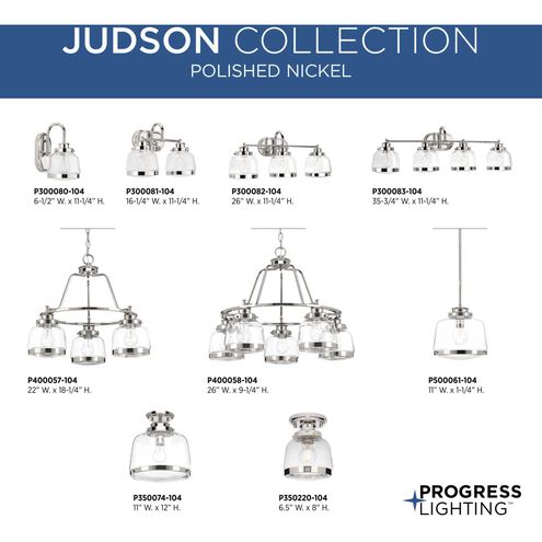 Judson 1 Light Polished Nickel Pendant Ceiling Light