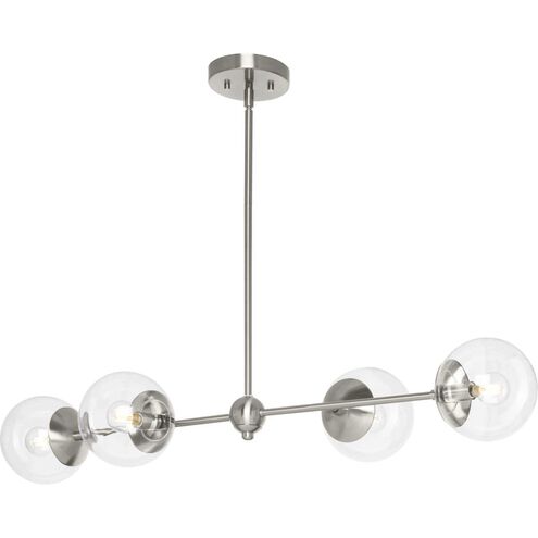 Atwell 4 Light 40 inch Brushed Nickel Linear Chandelier Ceiling Light