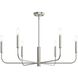 Reines 6 Light 32 inch Brushed Nickel Chandelier Ceiling Light