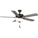 AirPro 52 inch Matte Black with Black/Rustic Charcoal Blades Ceiling Fan