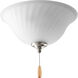 Kensington 3 Light Brushed Nickel Fan Light Kit in Swirl Etched Glass