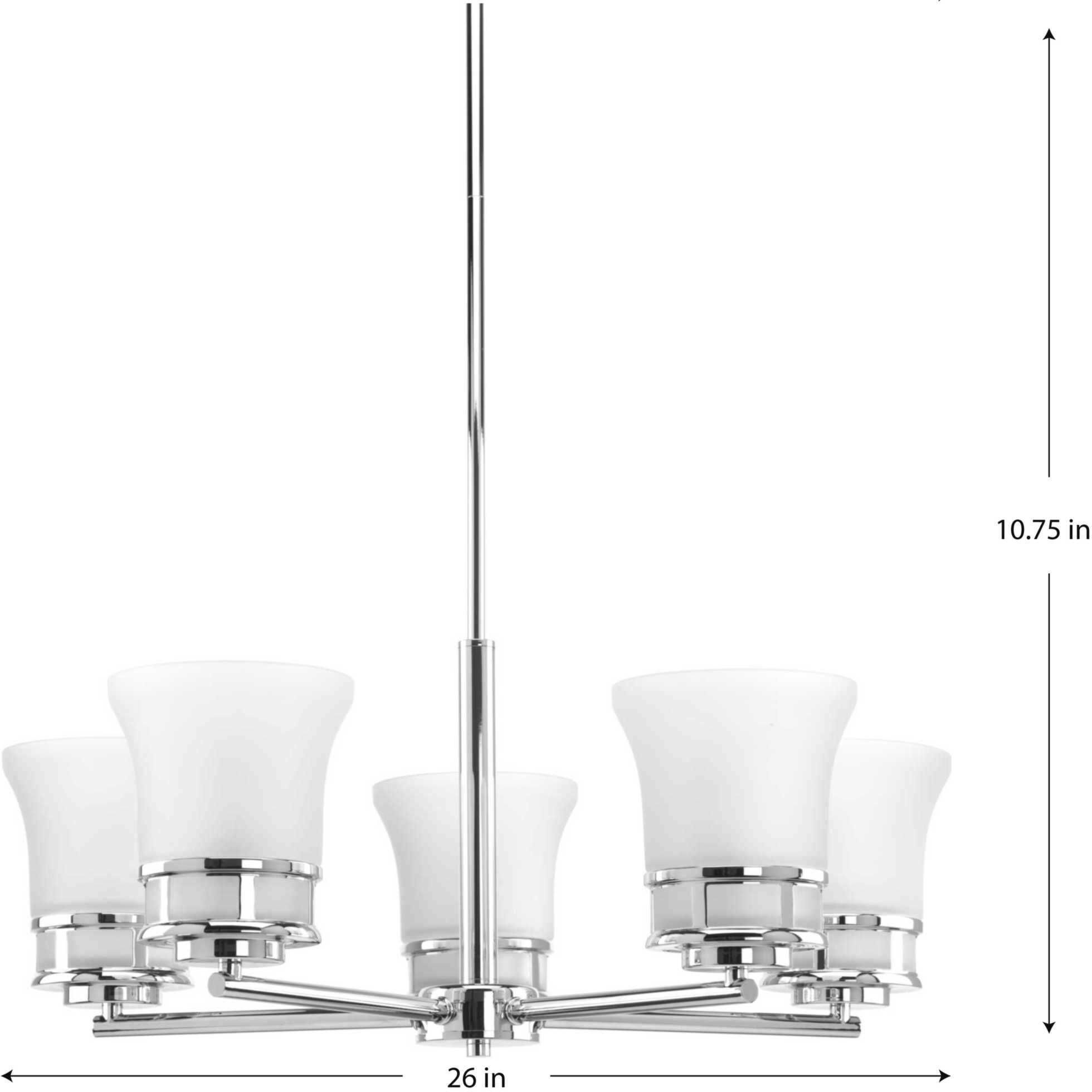 Cascadia 5 Light 26 inch Polished Chrome Chandelier Ceiling Light