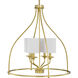 Bonita 4 Light 23 inch Satin Brass Foyer Chandelier Ceiling Light, Design Series