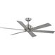 Brazas 56 inch Brushed Nickel with Grey Weathered Wood Blades Ceiling Fan