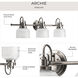 Archie 3 Light 26.25 inch Antique Nickel Bath Vanity Wall Light