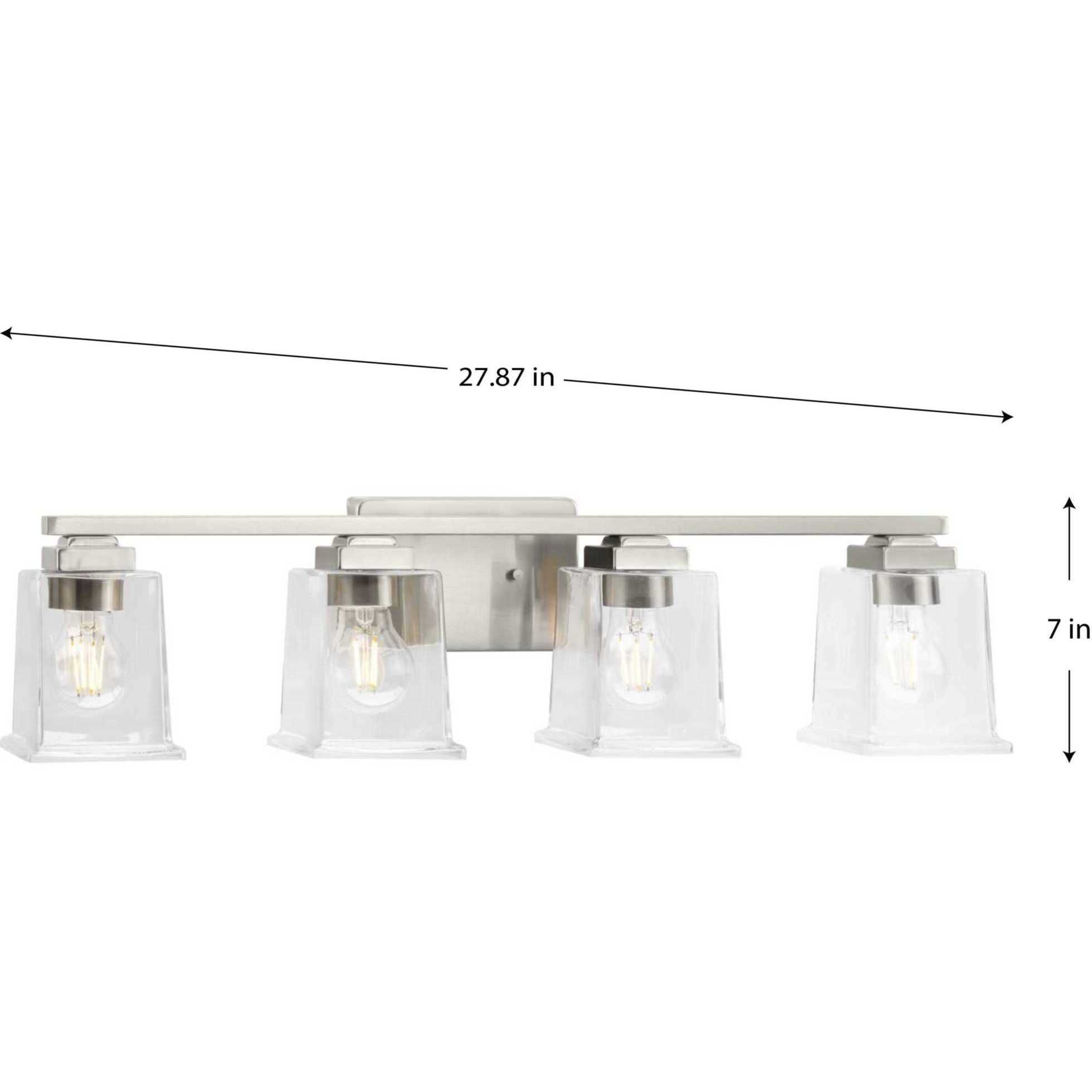 Gilmour 4 Light 28 inch Brushed Nickel Bath Vanity Wall Light