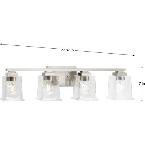 Gilmour 4 Light 28 inch Brushed Nickel Bath Vanity Wall Light