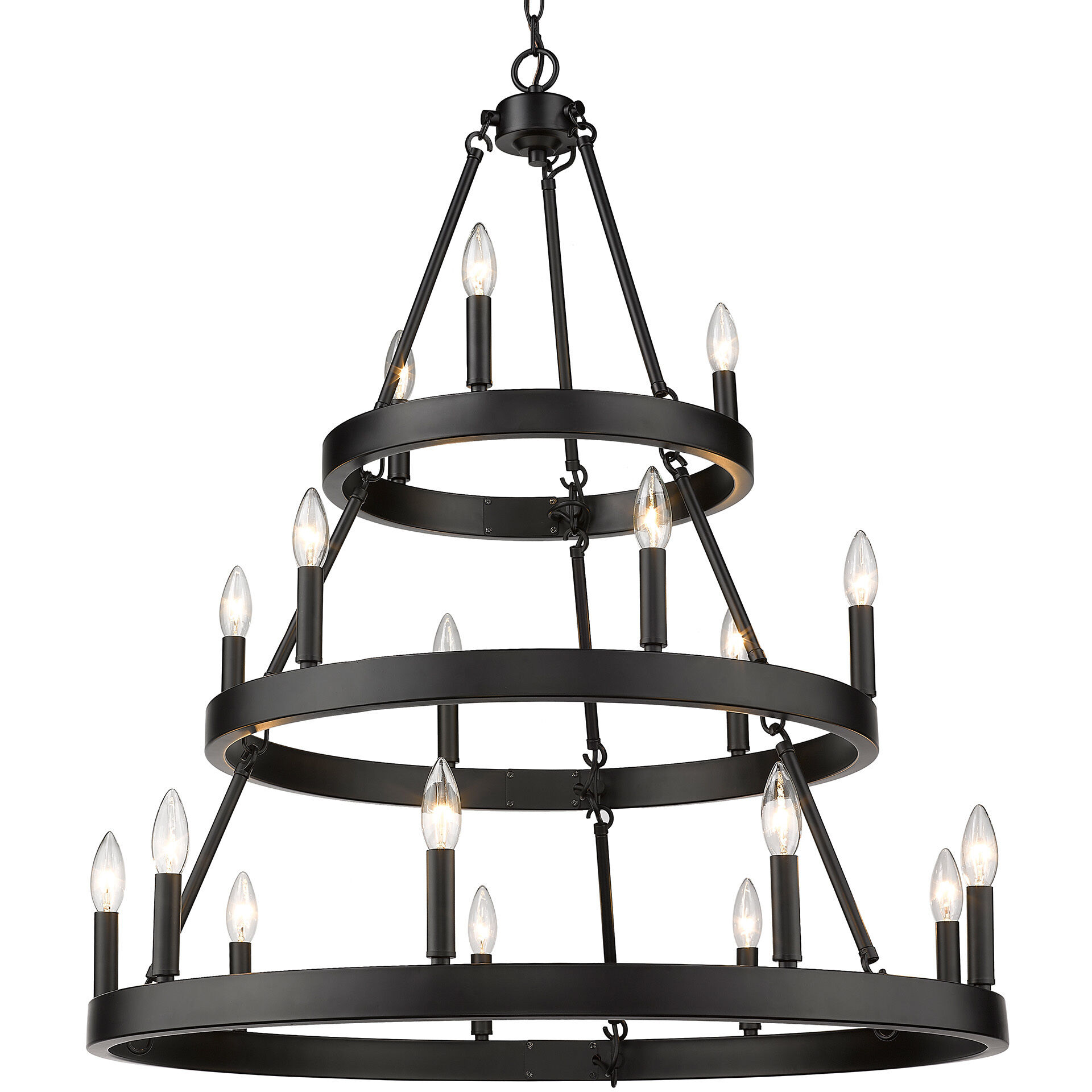 Alastair 32 inch 60.00 watt Matte Black Chandelier Ceiling Light
