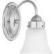 Fluted Glass 1 Light 5.25 inch Polished Chrome Bath Vanity Wall Light in Etched