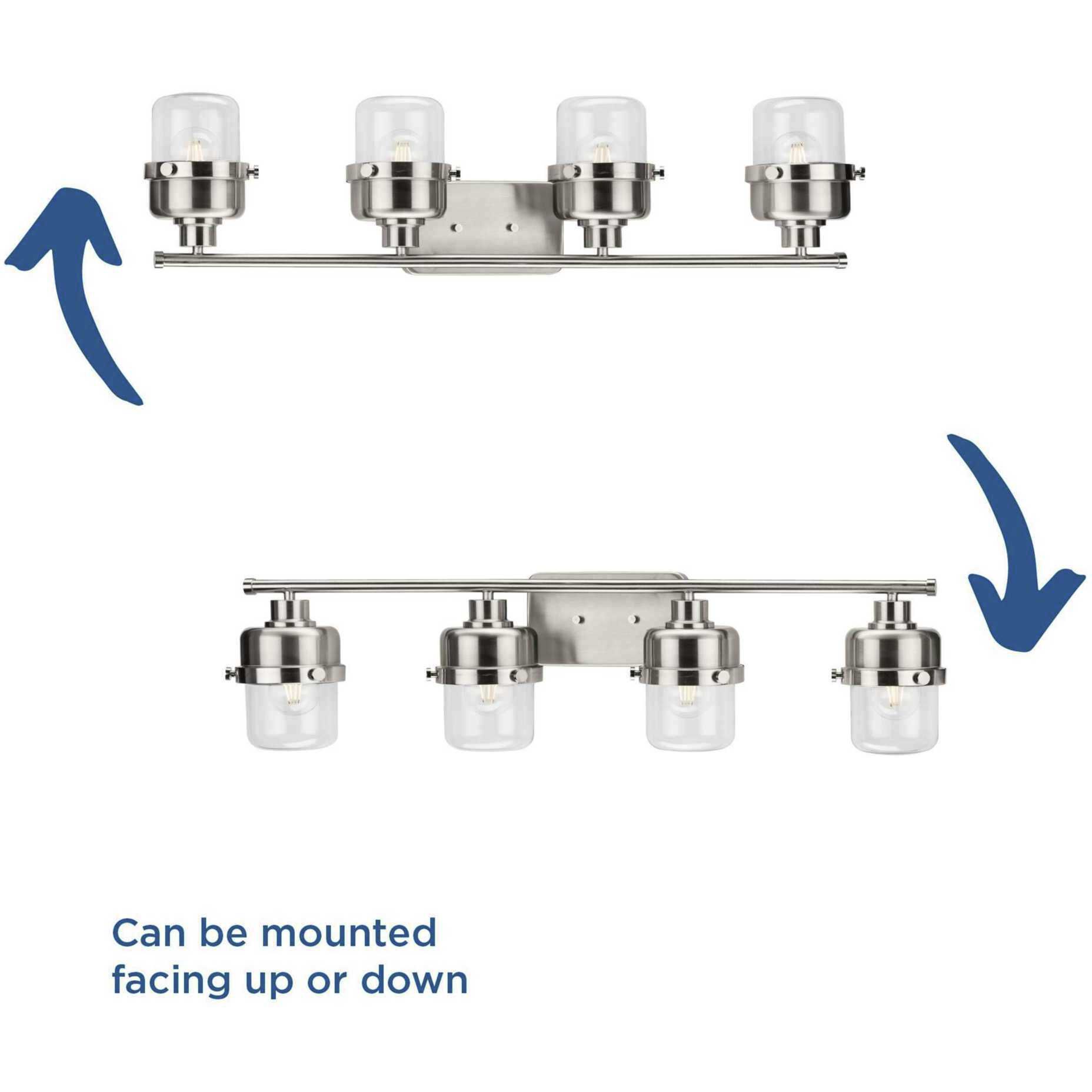 Beckner 4 Light 33.75 inch Brushed Nickel Bath Light Wall Light