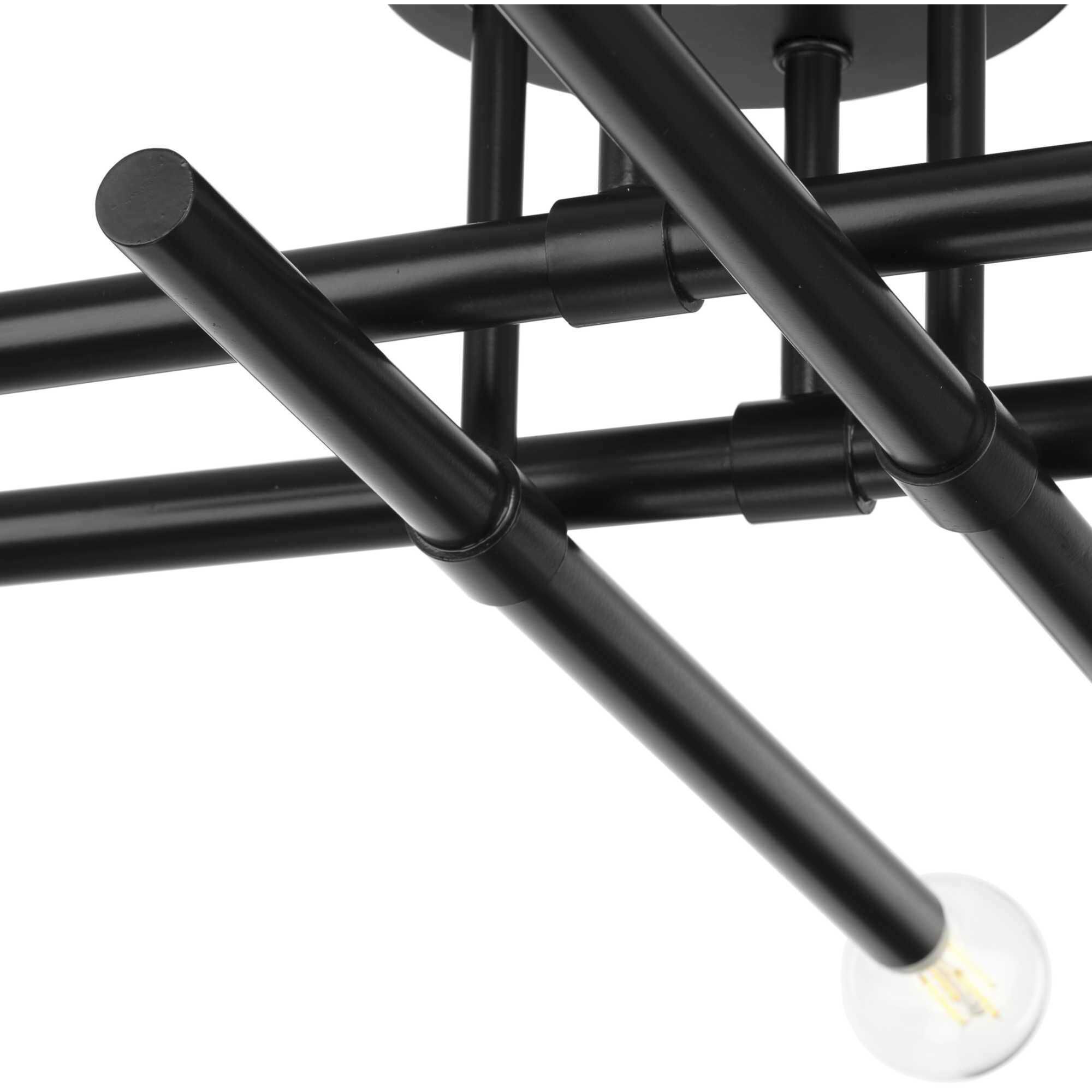 Arya 4 Light 20.12 inch Matte Black Semi-Flush Mount Ceiling Light, Design Series