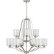 Kene 9 Light 32.75 inch Brushed Nickel Chandelier Ceiling Light