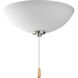 Laguna 3 Light Brushed Nickel Fan Light Kit in Incised Wave Pattern In Etched Opal