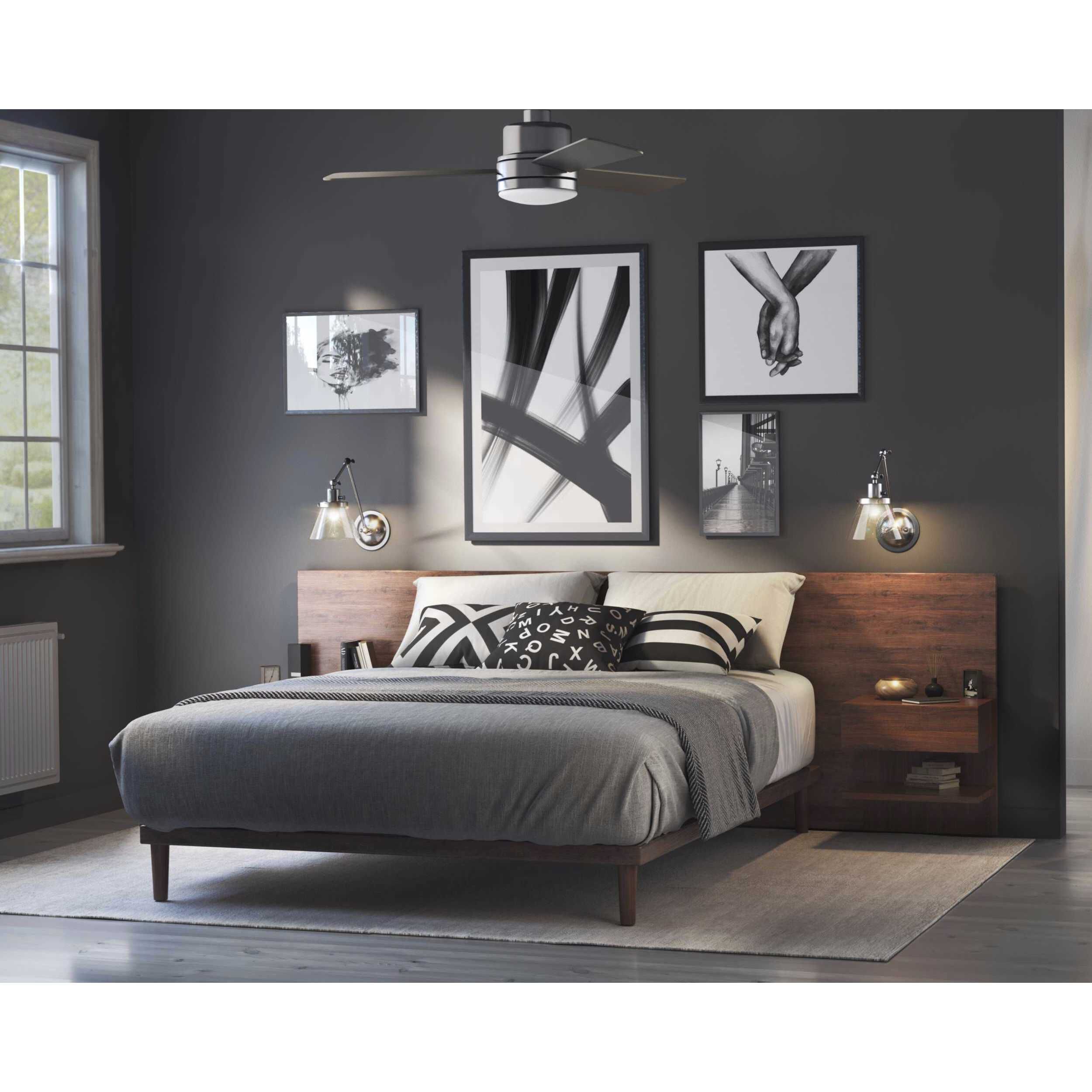 Trevina II 44 inch Brushed Nickel with Silver Blades Ceiling Fan, Progress LED