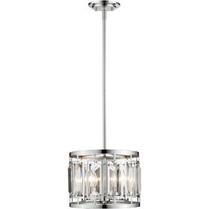 Mersesse 3 Light 11.5 inch Chrome Pendant Ceiling Light in 8.58, Clear and Chrome