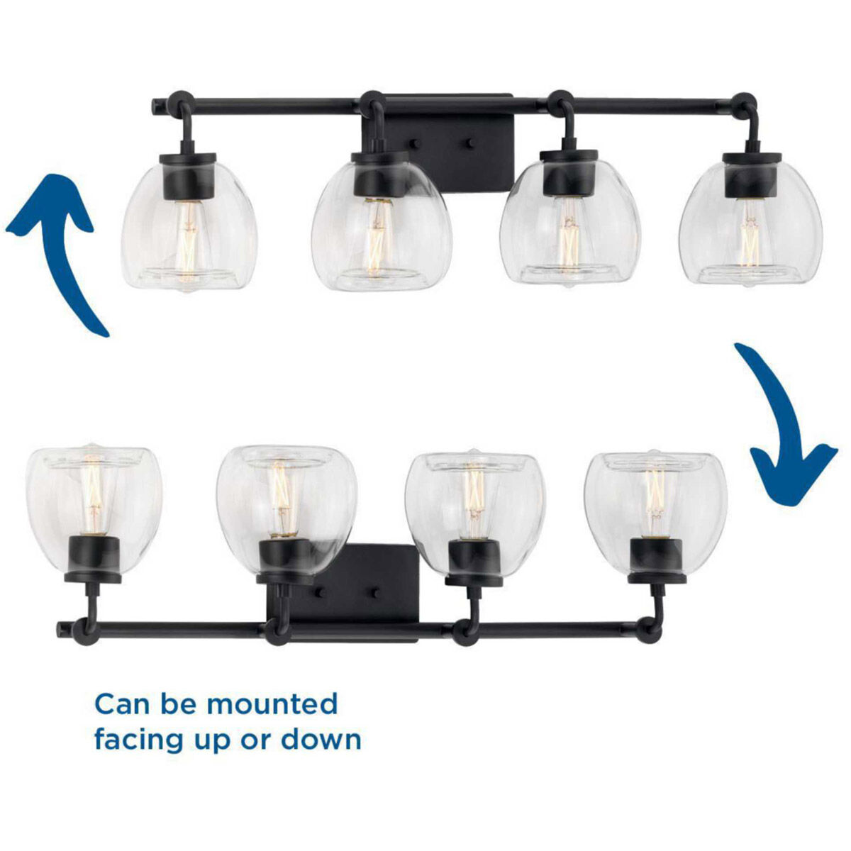 Caisson 4 Light 32 inch Graphite Bath Vanity Wall Light