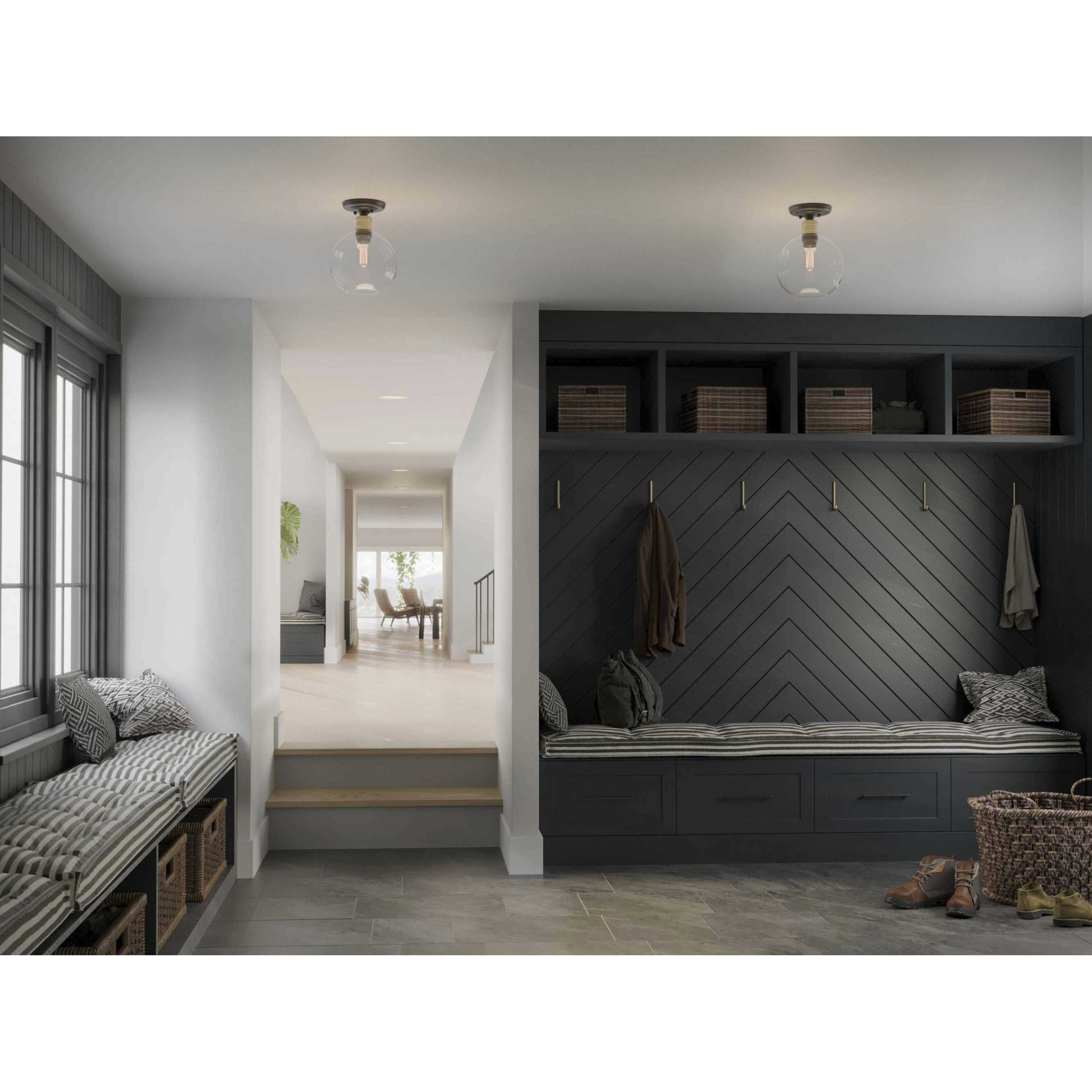 Hansford 1 Light 10 inch Antique Bronze Flush Mount Ceiling Light in Antique Bronze and Vintage Brass