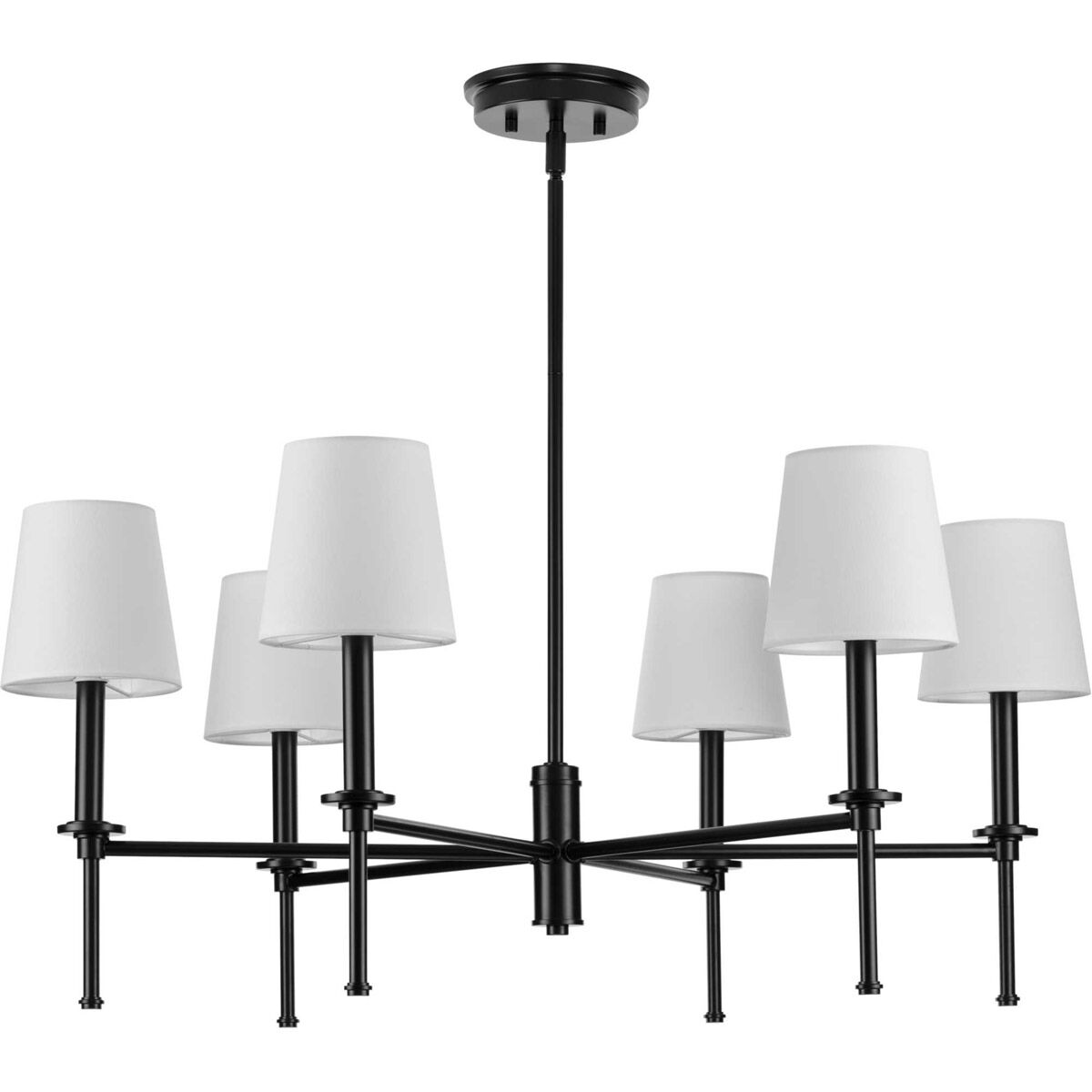 Progress P400294-31M Elara 6 Light 30 inch Matte Black Chandelier