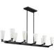 Tosca 10 Light 50 inch Matte Black Linear Chandelier Ceiling Light, Design Series