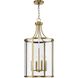Gilliam 4 Light 15 inch Vintage Brass Foyer Light Ceiling Light
