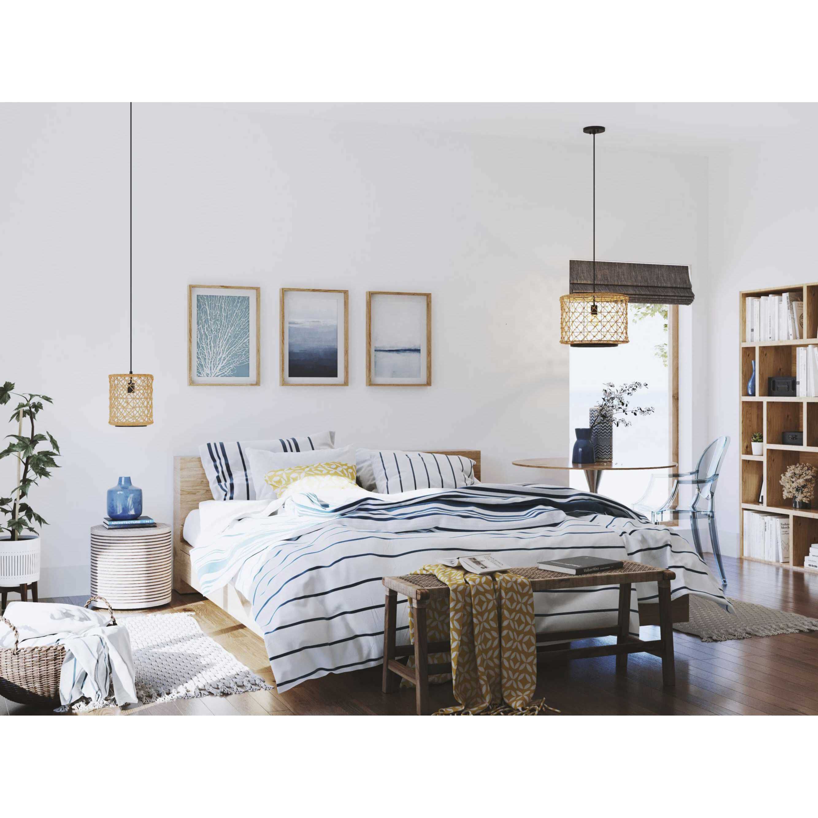 Chandra 1 Light 16 inch Matte Black Pendant Ceiling Light, Design Series