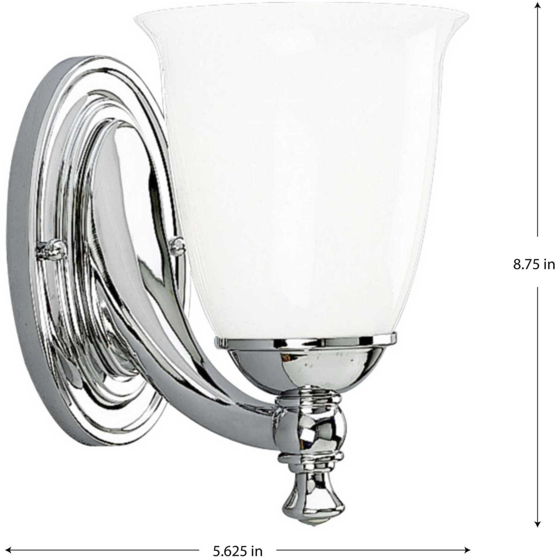 Victorian 1 Light 6 inch Polished Chrome Bath Vanity Wall Light, Delta