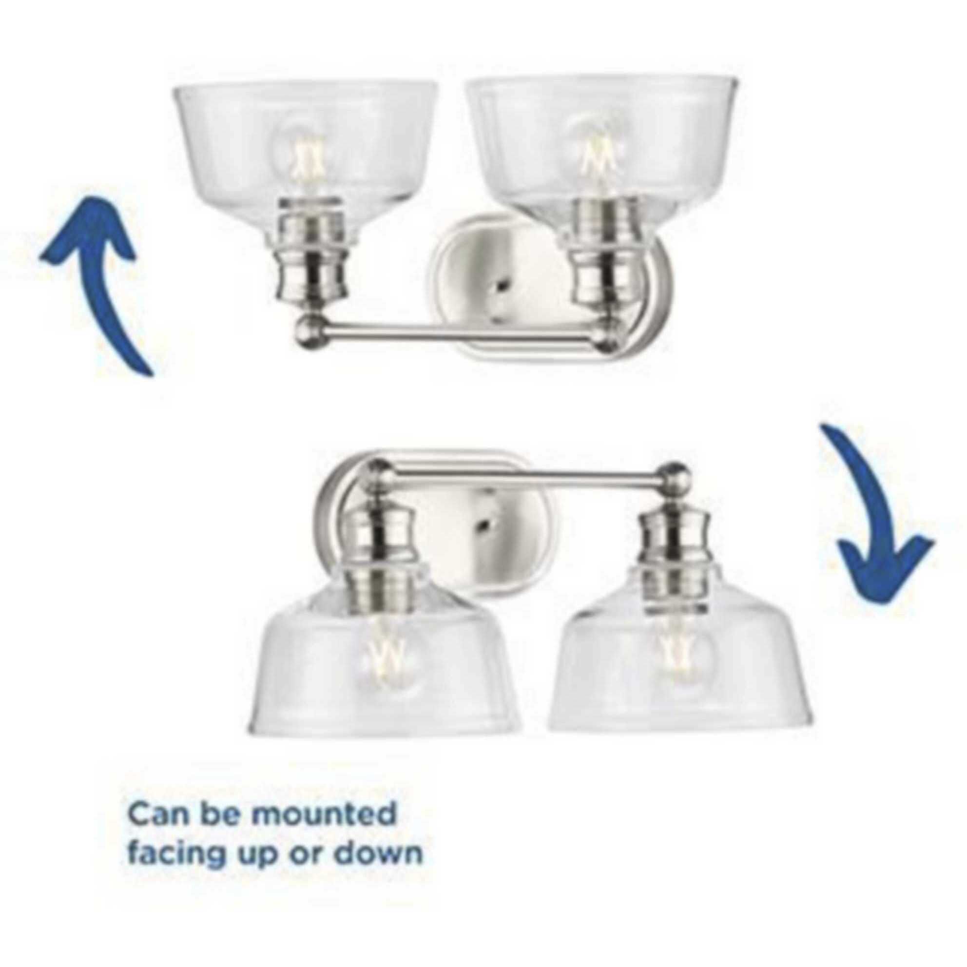 Singleton 2 Light 17 inch Brushed Nickel Bath Vanity Wall Light