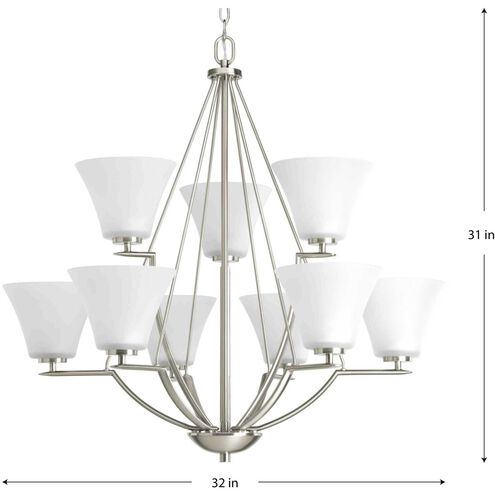 Bravo 9 Light 32 inch Brushed Nickel Chandelier Ceiling Light in Etched