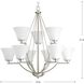 Bravo 9 Light 32 inch Brushed Nickel Chandelier Ceiling Light in Etched