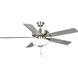 AirPro 52 inch Brushed Nickel with Silver/Grey Weathered Wood Blades Ceiling Fan