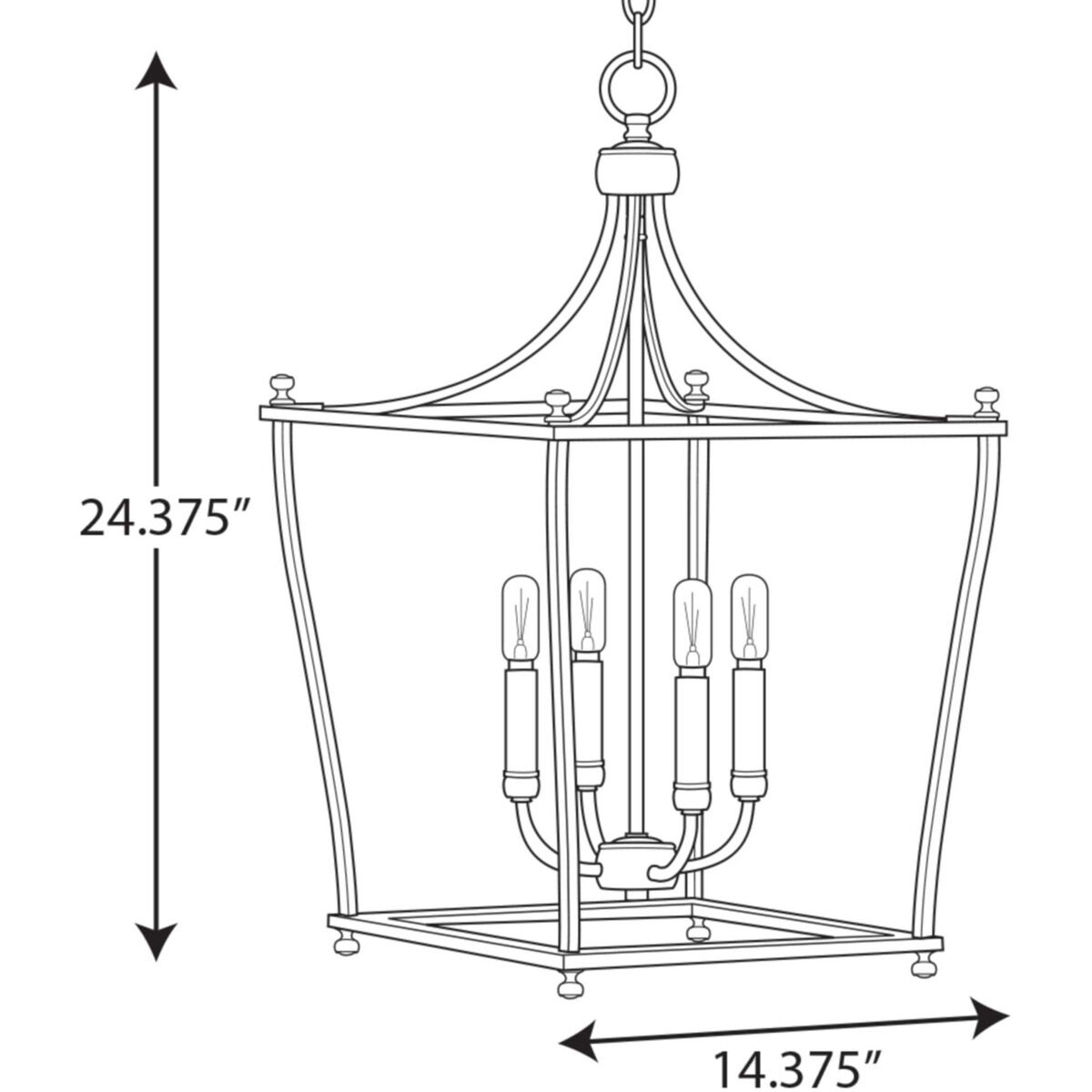 Progress P500214-109 Parkhurst 4 Light 14 inch Brushed Progress P500214-109 Parkhurst 4 Light 14 inch Brushed
