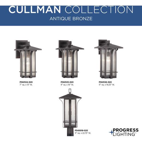 Cullman 1 Light 16 inch Antique Bronze Outdoor Wall Lantern, Medium, Design Series